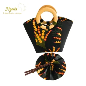 Large Bag and Fan Ankara Print Set  - BF8