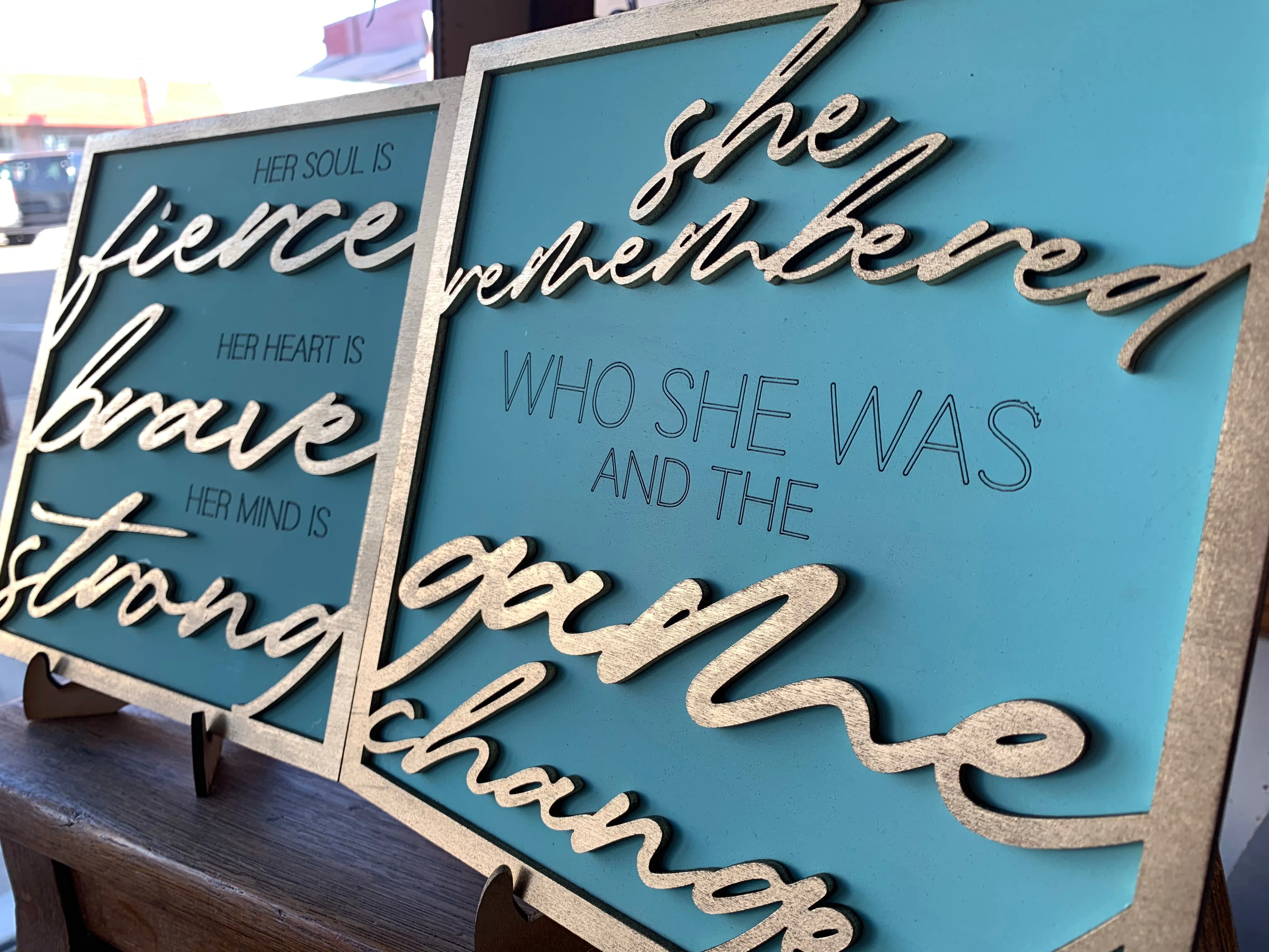 Layered Sign: Set of 2 Fierce Heart Game Changed Glowforge Ready Laser Files SVG