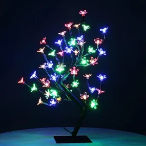 LED Bonsai Cherry Blossom Tree - Multicoloured