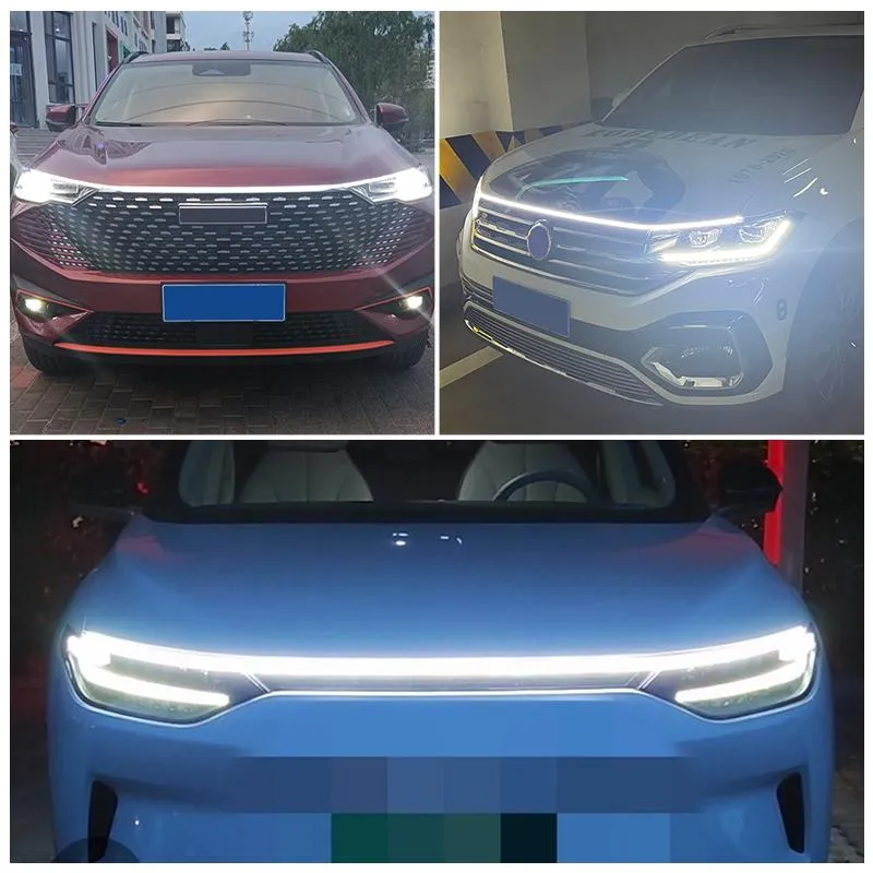 Led Car Hood Flexible Daytime Running Light Strip Universal Decor Lamp Start-Scan Led Decoration Lights