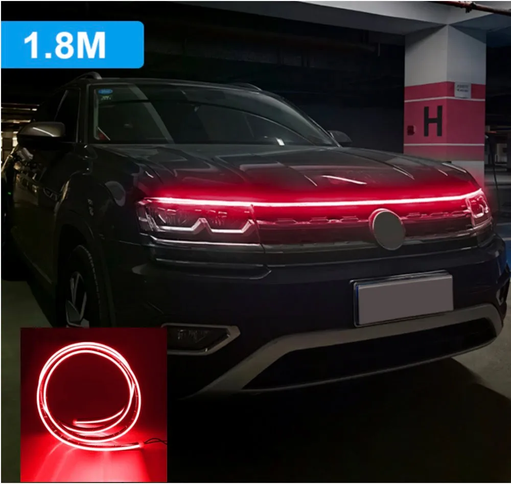 Led Car Hood Flexible Daytime Running Light Strip Universal Decor Lamp Start-Scan Led Decoration Lights