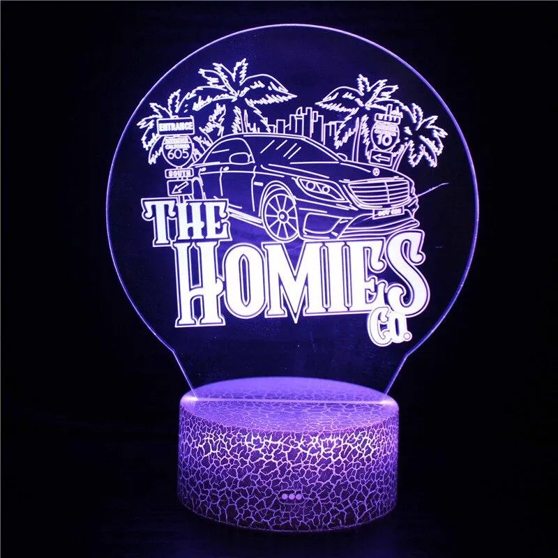 LED Touch Remote Control Light Car Icon LOGO Children Boy Night Light Toy Model Ornaments 3D Table Lamp Decoration Birthday Gift