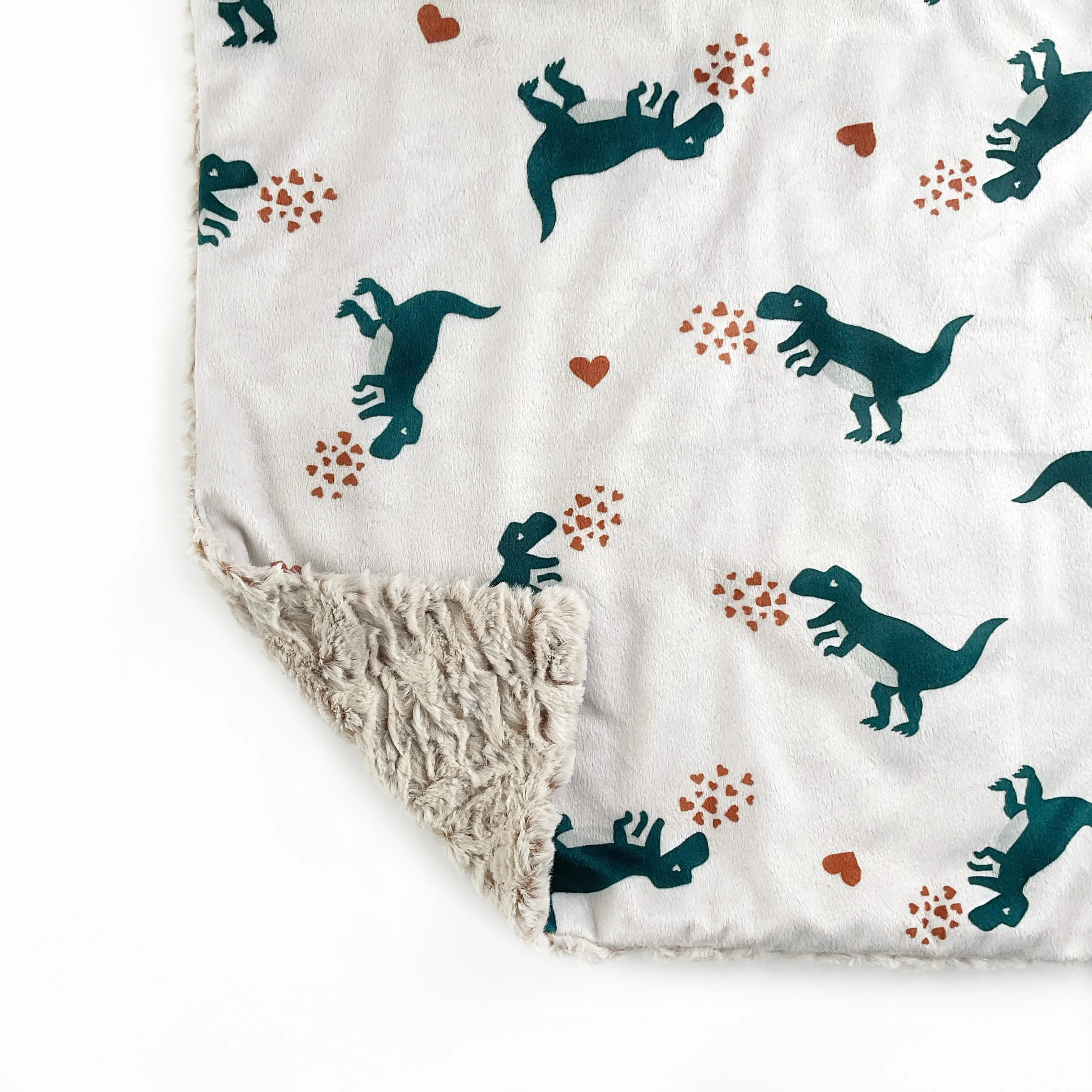 Lovey Blanket - Heart Dinos on Cream