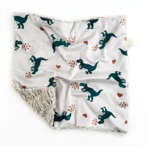 Lovey Blanket - Heart Dinos on Cream