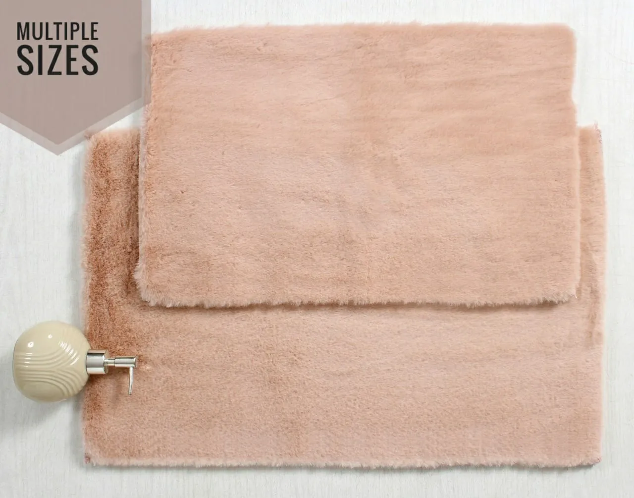 Luxury Bathroom Rug Mats, super soft anti slip bath mats, super absorbent bathroom rug -  Rabbit fur, Light tones