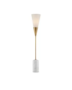 Martini 1-Light Table Lamp in Antique Brass/White