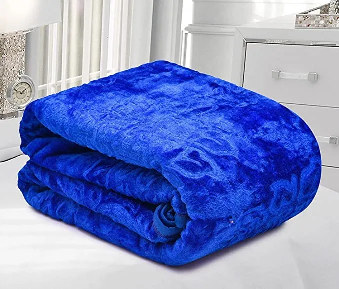 Microfiber 200 GSM Soft and Warm Mink Blanket for Winter Blanket Single Bed Or Double Bed (Blue, SINGLEBED)