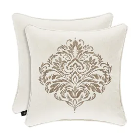 Milano 20" Square Embellished Decorative Throw Pillow