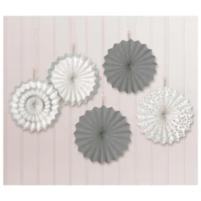 Mini Fan Decoration 5 Per Package - Silver