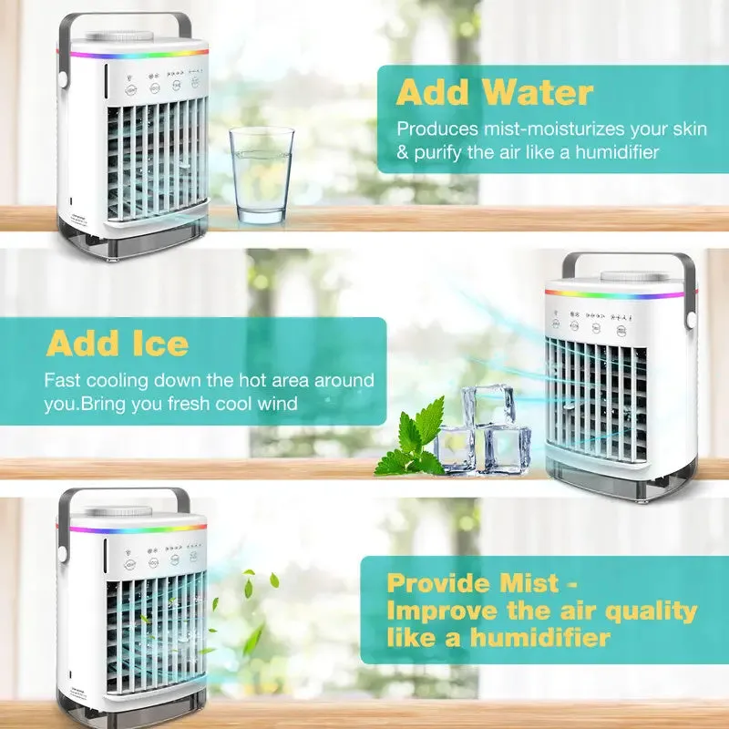 Mini Portable Air Conditioner 4Speed Cooling Fan Office Bedroom Humidifier Home Air Coolier 10 Timers