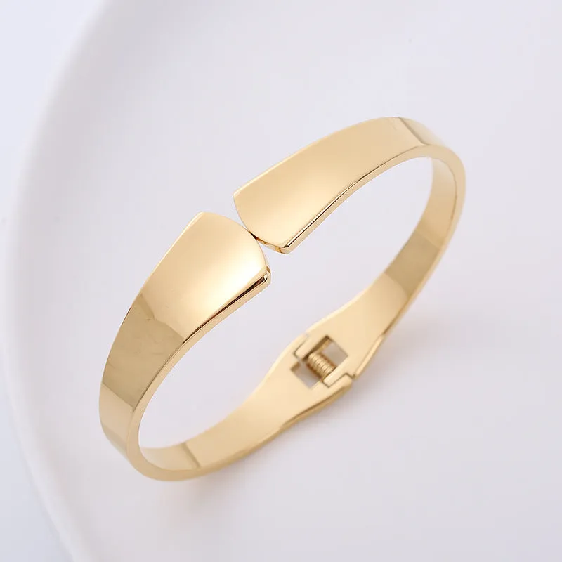 Minimalist Fan-Shape Stainless Steel Polishing Bangles