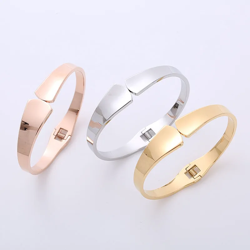 Minimalist Fan-Shape Stainless Steel Polishing Bangles