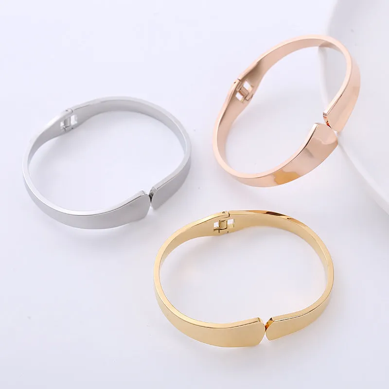 Minimalist Fan-Shape Stainless Steel Polishing Bangles