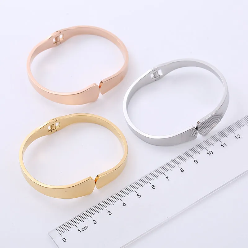 Minimalist Fan-Shape Stainless Steel Polishing Bangles