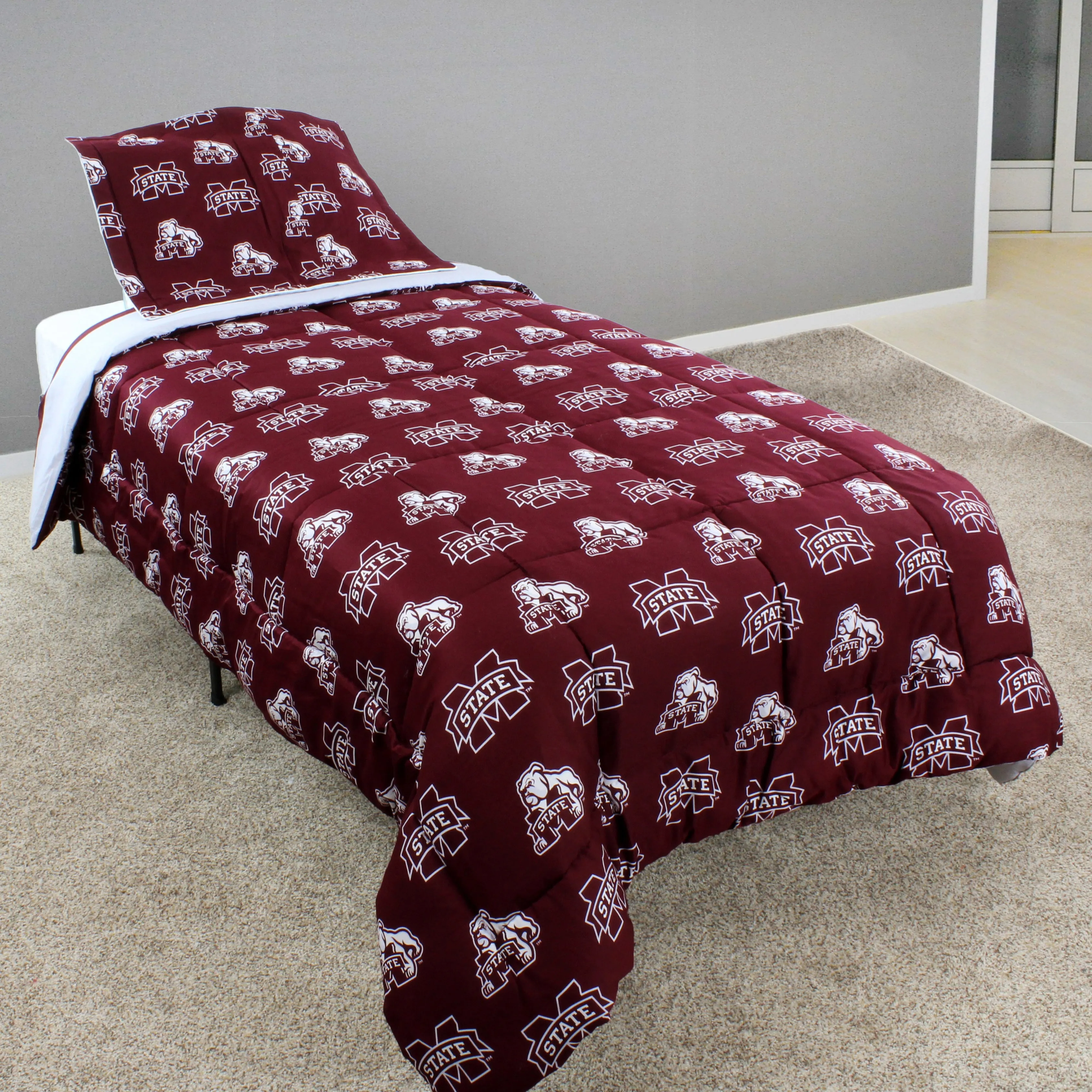 Mississippi State Bulldogs Reversible Cotton Comforter Set