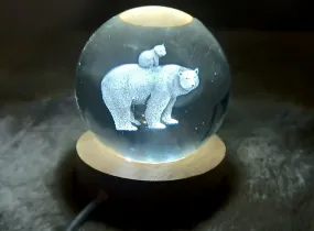 Momma Bear 3D Print Glass Globe