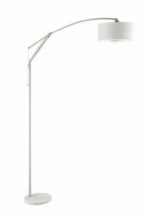 Moniz Adjustable Arched Arm Floor Lamp Chrome and White