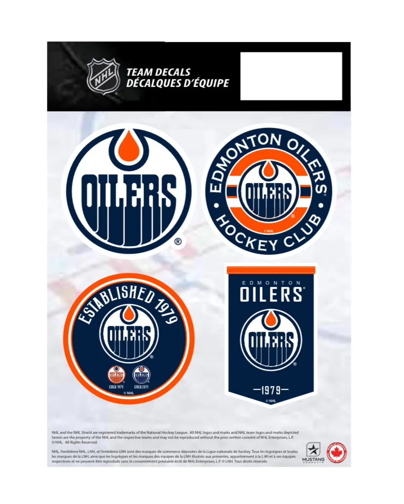 Mustang NHL Edmonton Oilers 5 x 7 Mini Decal Set