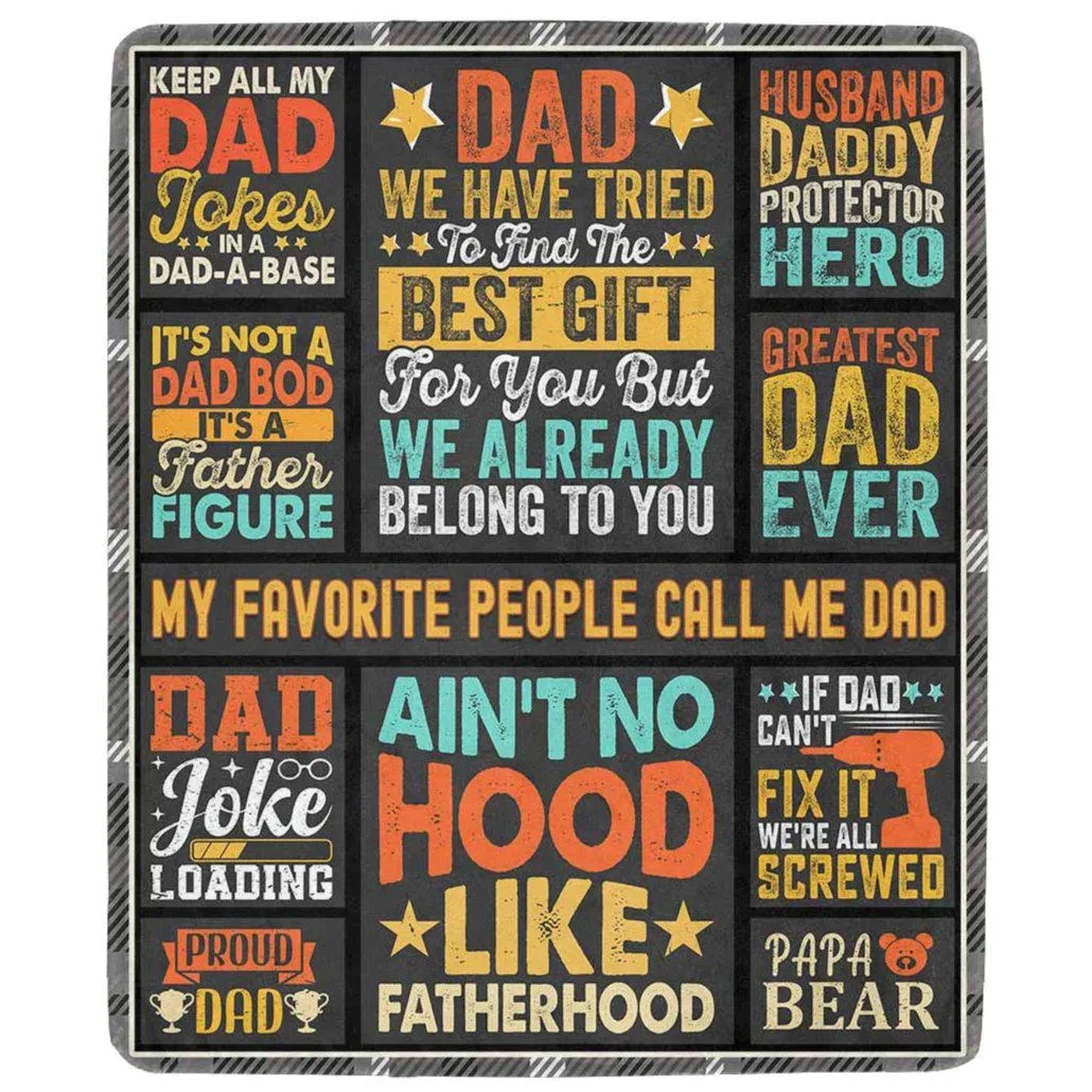 My Favorite People Call Me Dad Christmas Gifts Ultra-Soft Micro Fleece Blanket 50" x 60"