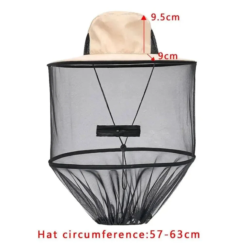 Net Hat Fishing Caps Sun Head Mosquito Net Cap Fishing Caps Face Head Neck Wrap Protector Travel Headgear Isolator