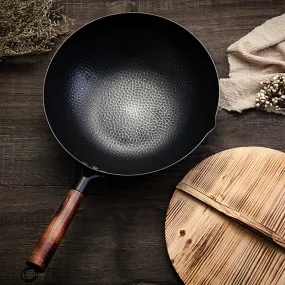 New! Handmade Non-Stick Cast Iron Wok