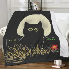 Night Cats Fleece Blanket