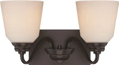 Nuvo Calvin Led 2-Light Vanity Fixture Mahogany Bronze 15-3/4 X 8-1/2 Inch  Uses (2) 9.8-Watt Led Gu24 Base Lamps