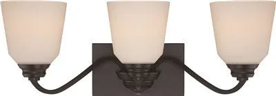 Nuvo Calvin Led 3-Light Vanity Fixture Mahogany Bronze 23-7/8 X 8-1/2 Inch  Uses (3) 9.8-Watt Led Gu24 Base Lamps