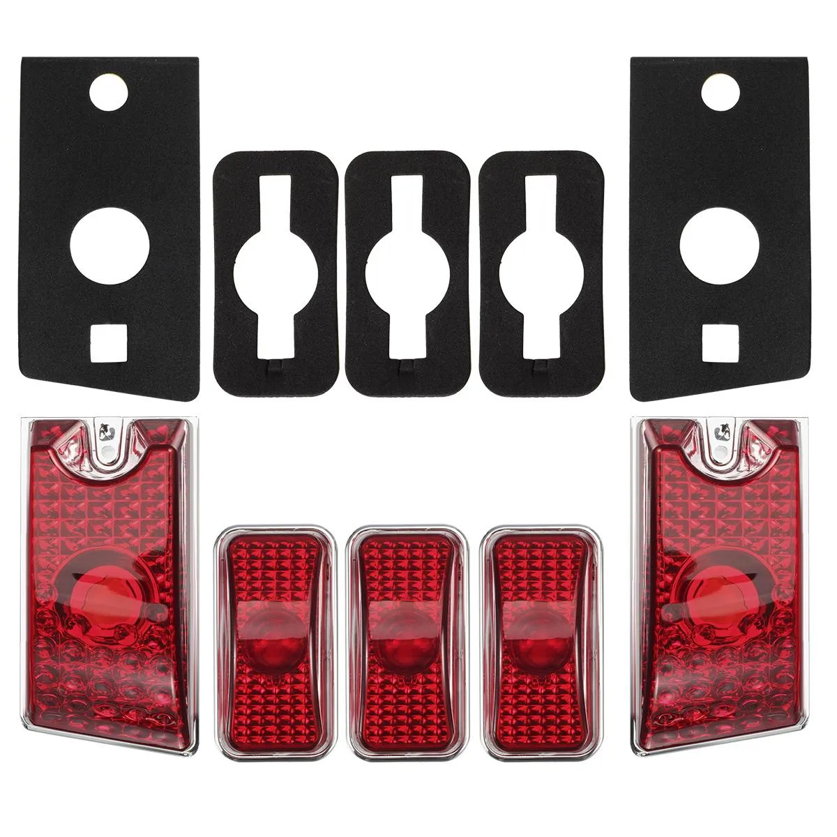 Partsam 10Pcs Replacement for 2003-2009 Hummer H2 and 2005-2009 Hummer H2 SUT Cab Roof Top Clearance Marker Running Lights Front Rear Assembly Kits 264160  10Pcs T10 194 168 W5W 5-5050-SMD LED Bulbs