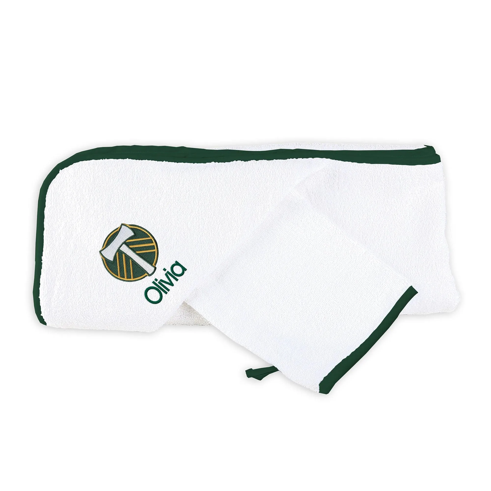 Personalized Portland Timbers Hooded Towel & Wash Mitt Set