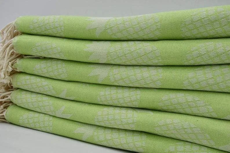 Pineapple Green 100% Cotton Towel