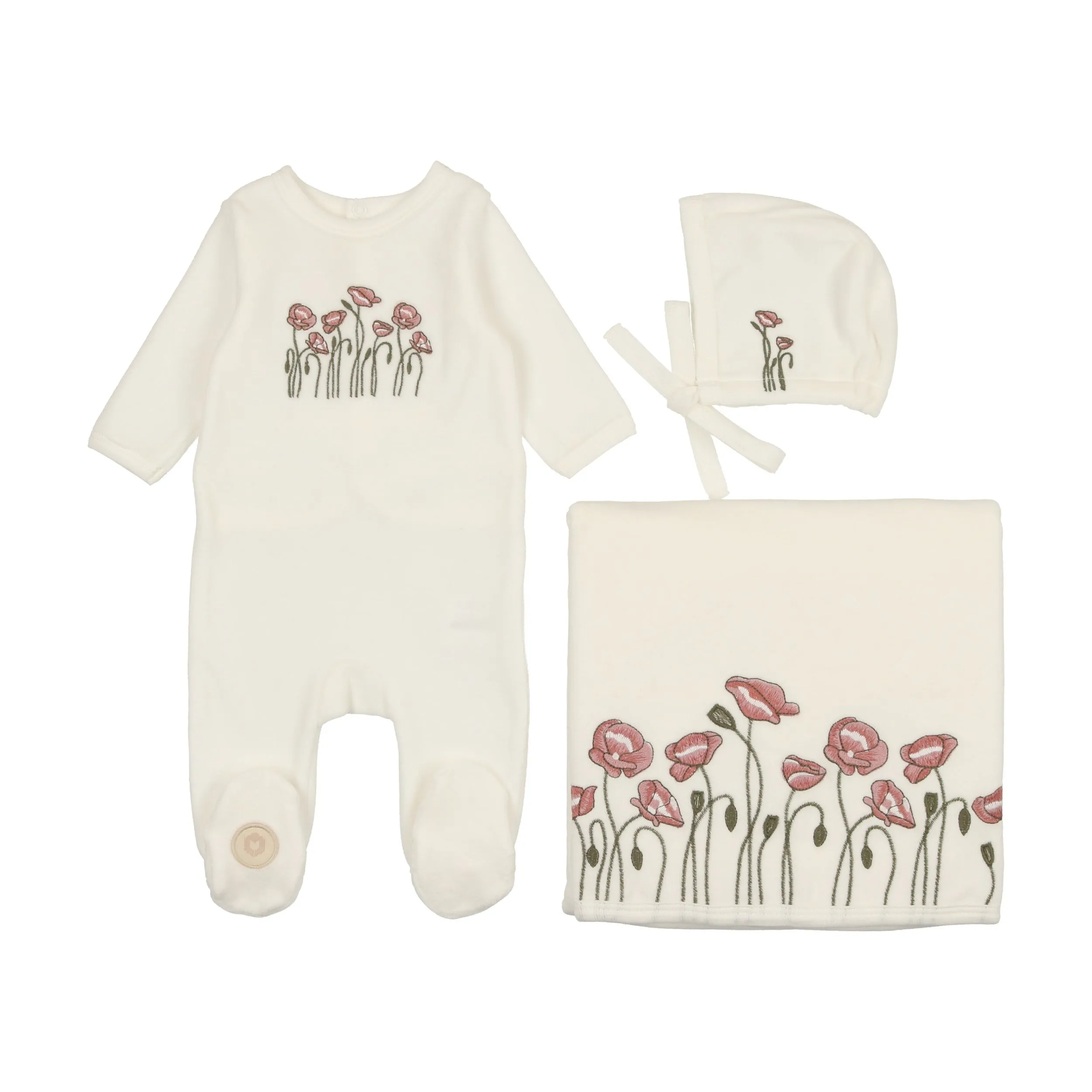 Pink Peonies Layette Set