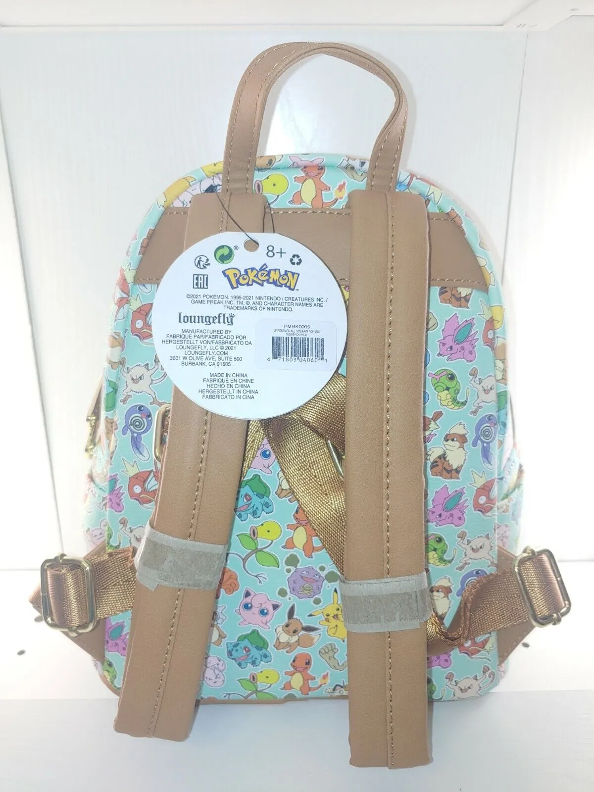 Pokemon Mini Backpack First Generation Favorites Teal AOP Loungefly