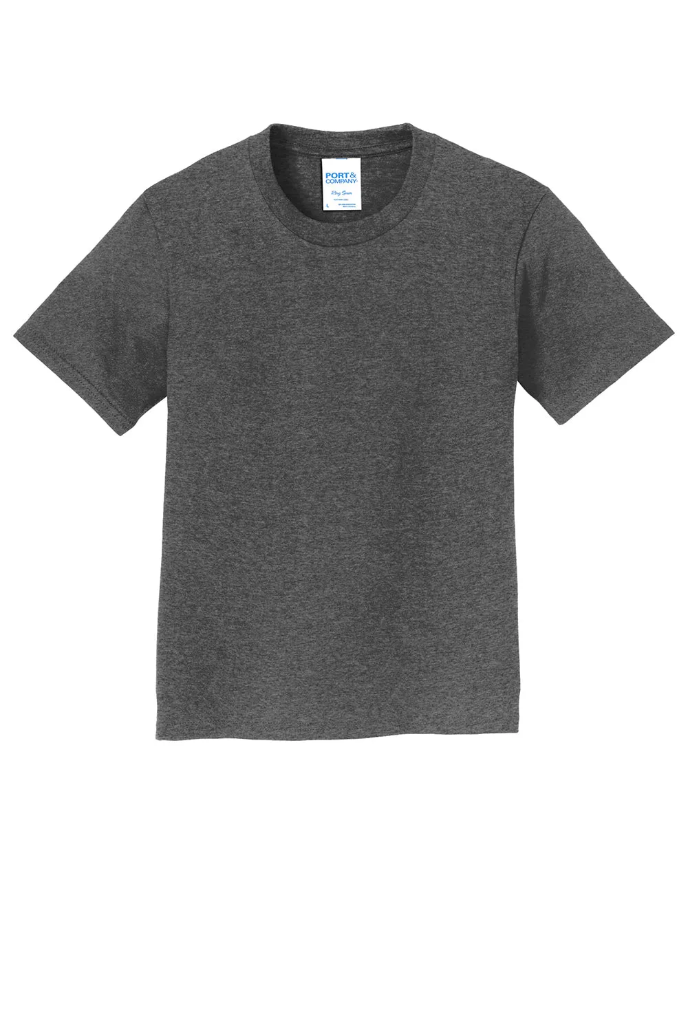 Port & Company Youth Fan Favorite Short Sleeve Crewneck T-Shirt - Heather Dark Grey