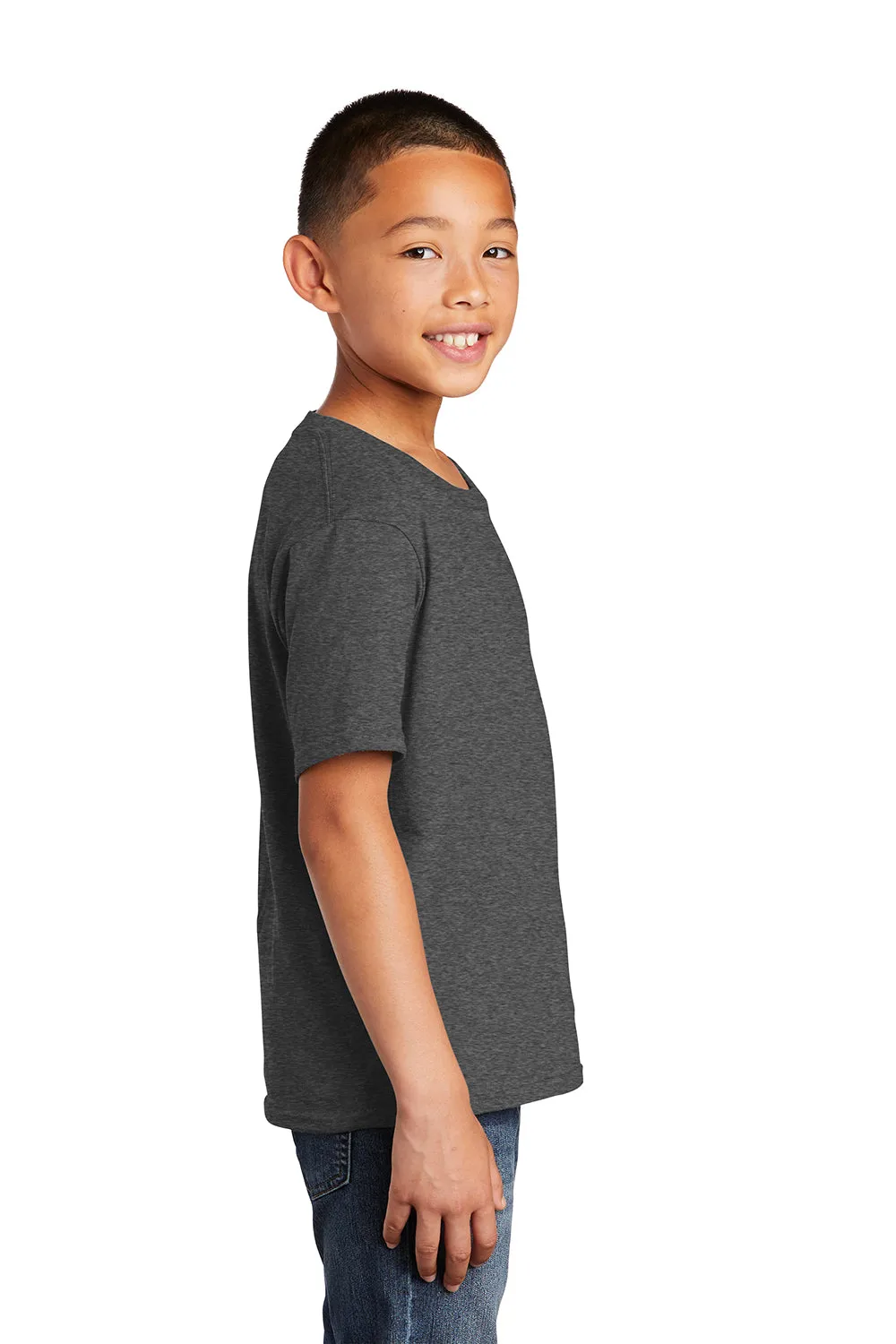 Port & Company Youth Fan Favorite Short Sleeve Crewneck T-Shirt - Heather Dark Grey