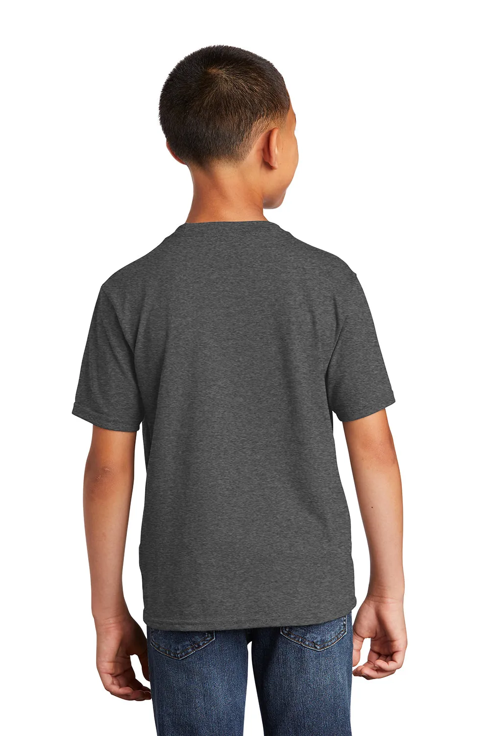 Port & Company Youth Fan Favorite Short Sleeve Crewneck T-Shirt - Heather Dark Grey