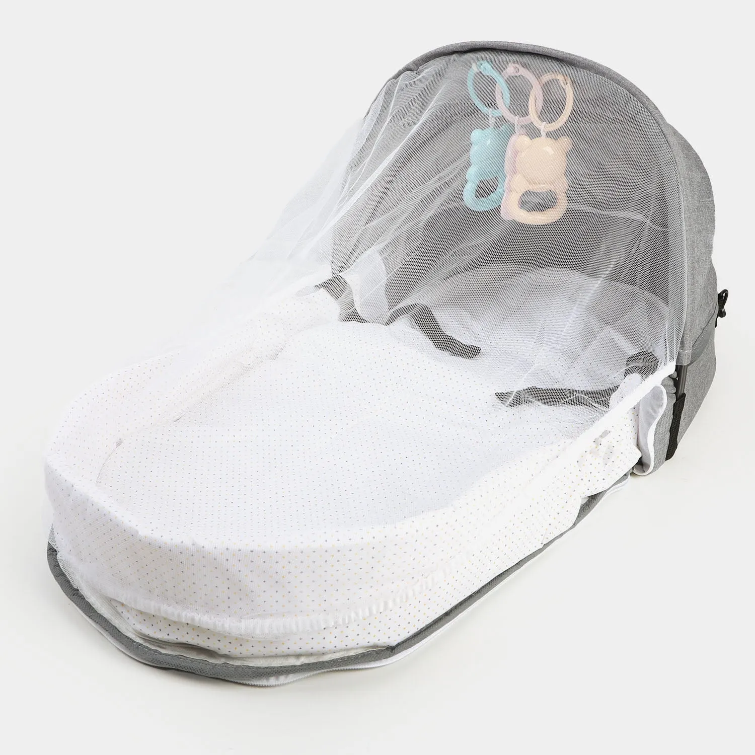 Portable Easy-To-Fold Baby Carry Nest Bag With Mosquito Net - Gray