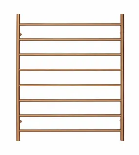 Premium Brushed Rose Gold Heated Towel Rack - 8 Bars, Round Design, AU Standard, 1000x850mm Wide