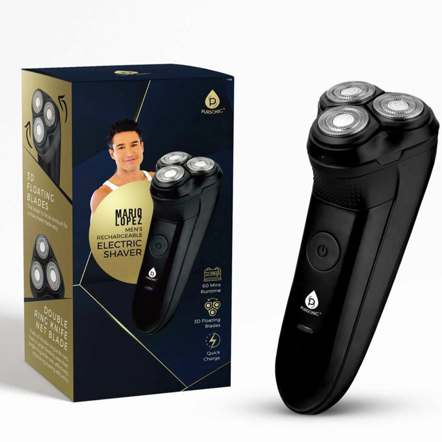 Pursonic Mario Lopez Men's Rechargeable Electric Shaver