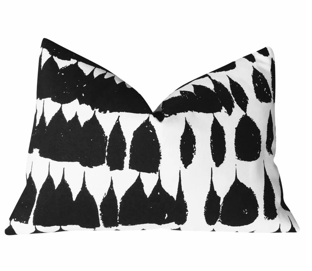 Queen of Spain: An Abstract Black and White Linen Pillow Cover