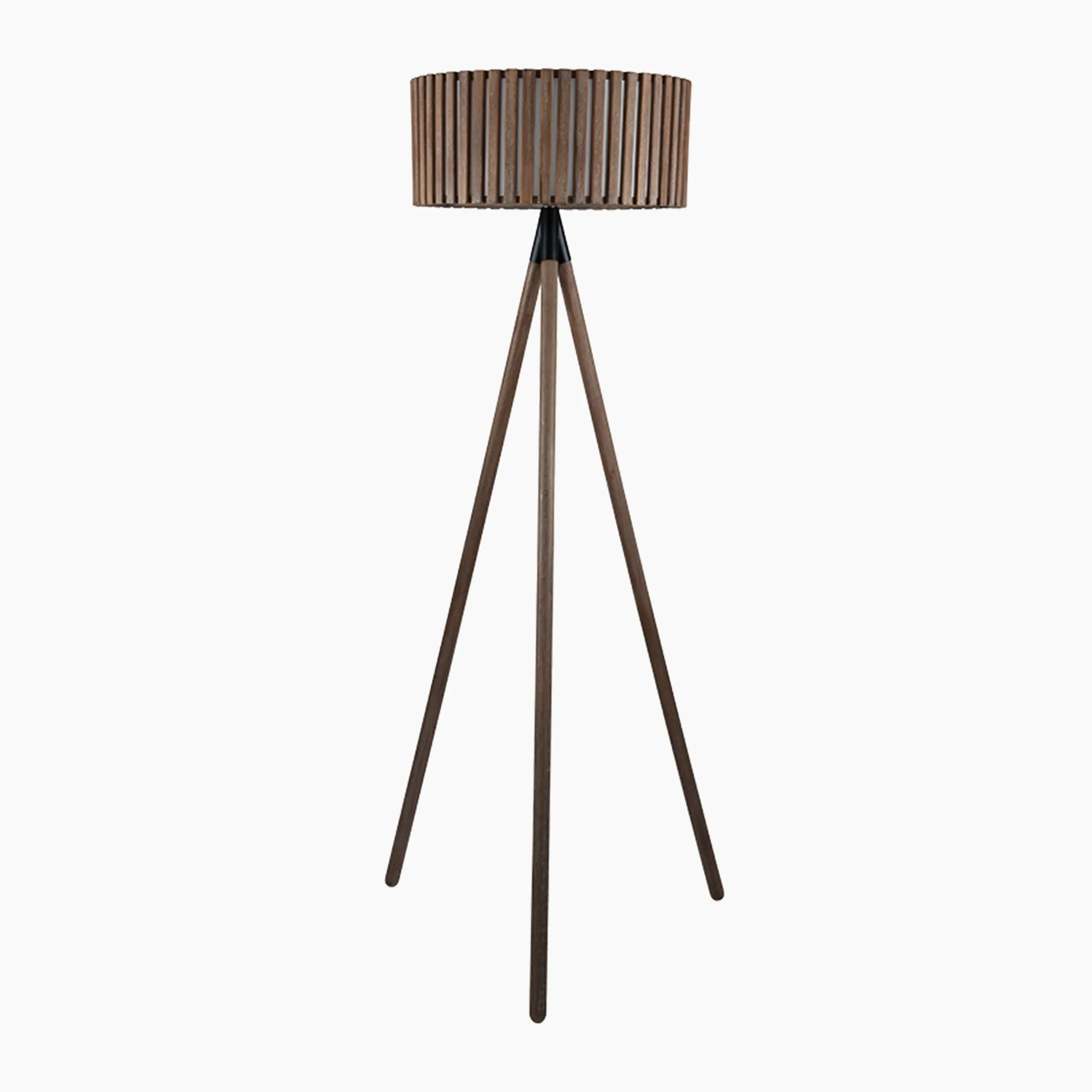 Rabanne Antique Wood Slat Tripod Floor Lamp