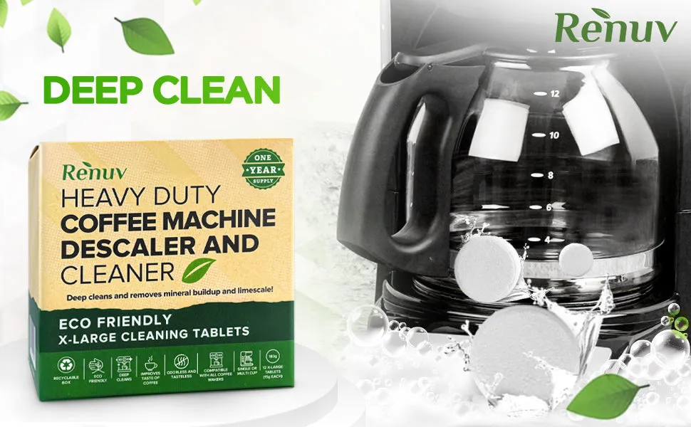 Renuv Coffee Machine Cleaner Descaler Tablets