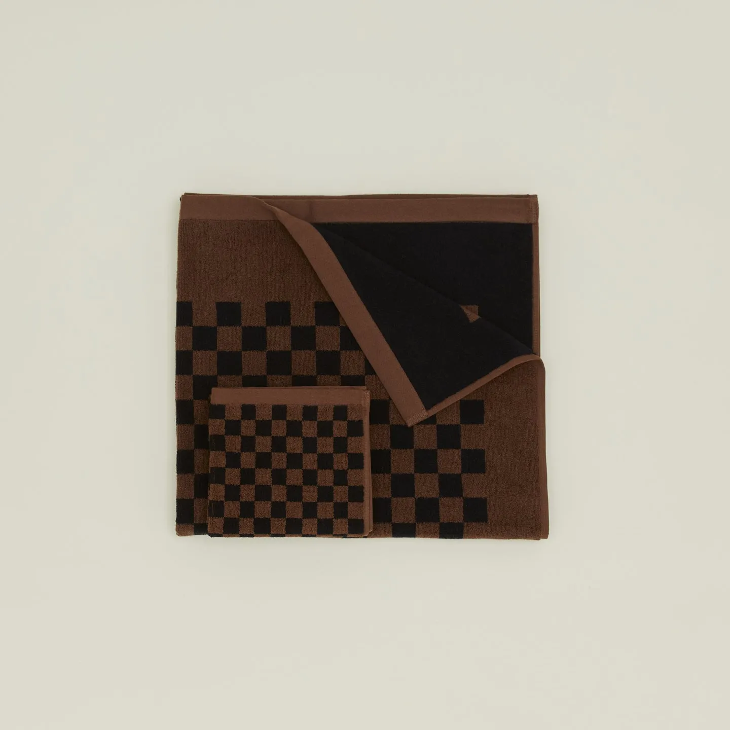 Roman Check Towel - Brown