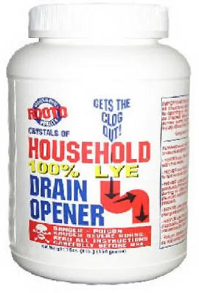 Rooto 1030 1 LB Container Of No. 4 100% Lye Crystal Household Drain Opener - Quantity of 4