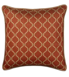 Samarkand Orange Ogee Euro Sham 27x27