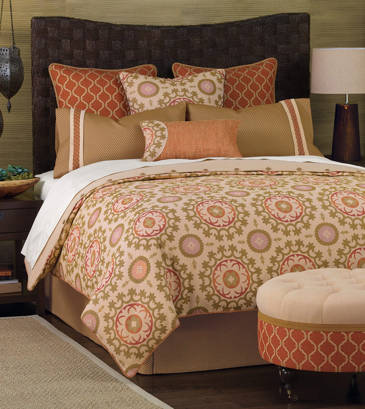 Samarkand Orange Ogee Euro Sham 27x27