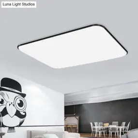 Simple Stylish Rectangular LED Ceiling Light in White – 25.5"/32" Diameter - Ideal for Bedroom