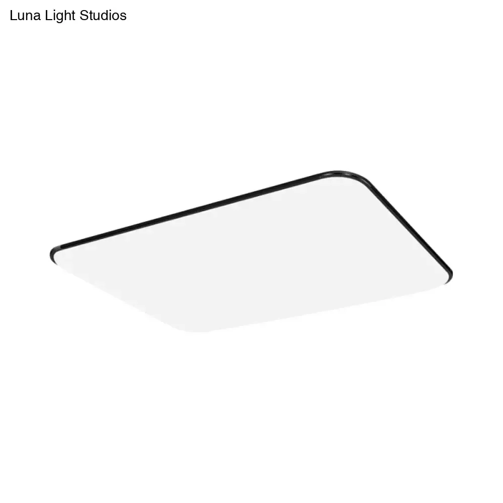 Simple Stylish Rectangular LED Ceiling Light in White – 25.5"/32" Diameter - Ideal for Bedroom