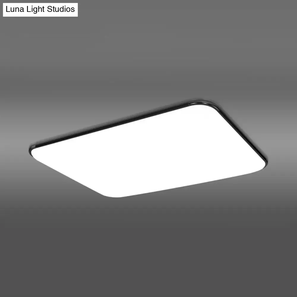 Simple Stylish Rectangular LED Ceiling Light in White – 25.5"/32" Diameter - Ideal for Bedroom