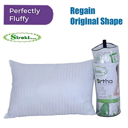 Siroki Bond orthopaedic Microfiber Sleeping pillow with Roll Vacuum Packing Pack of 2